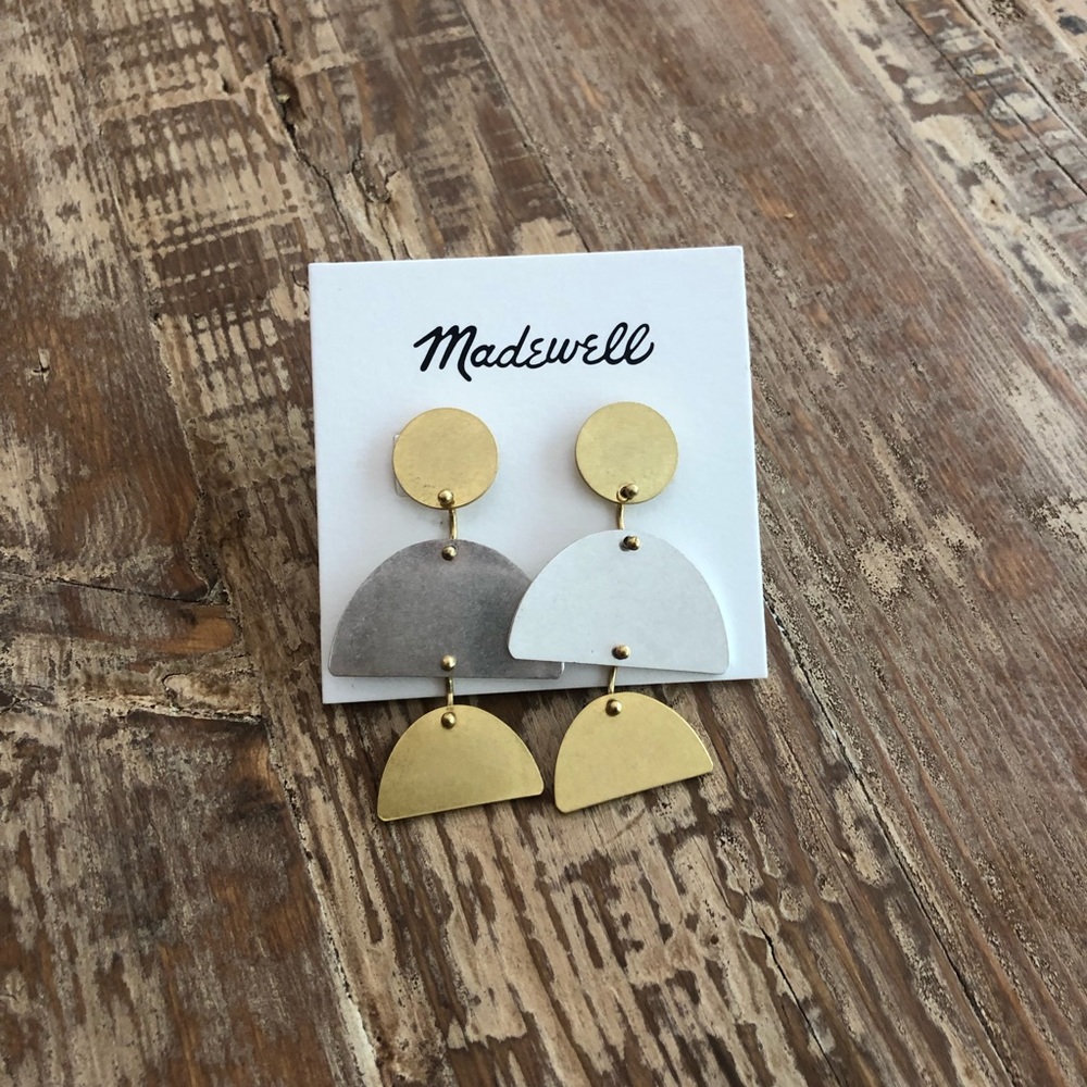 NWT Madewell Mixed Metal Statement Earring - Picture 5 of 5